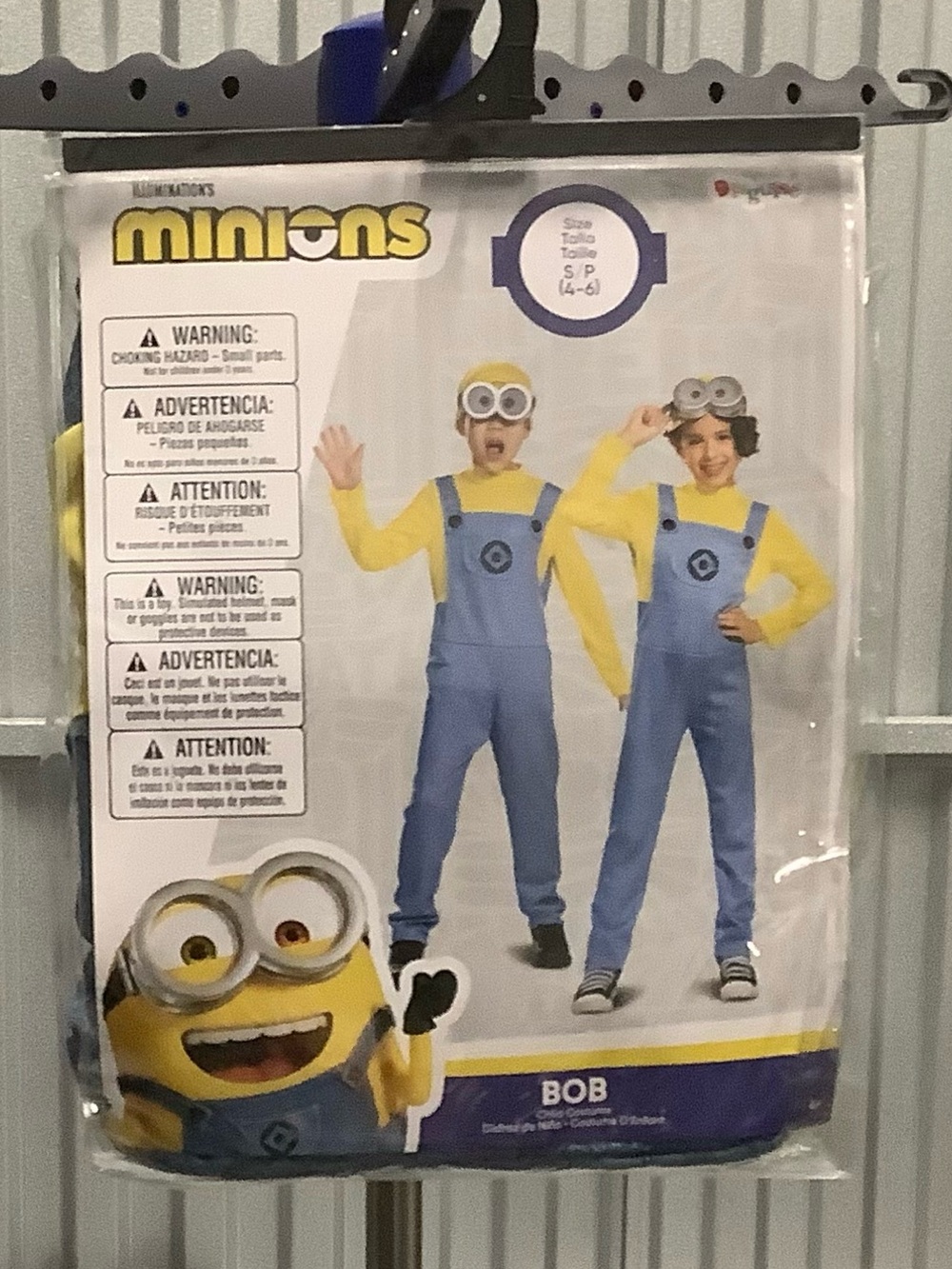 Minions bob child Halloween costume - Yellow Top with Blue Overalls size s/p 4-6